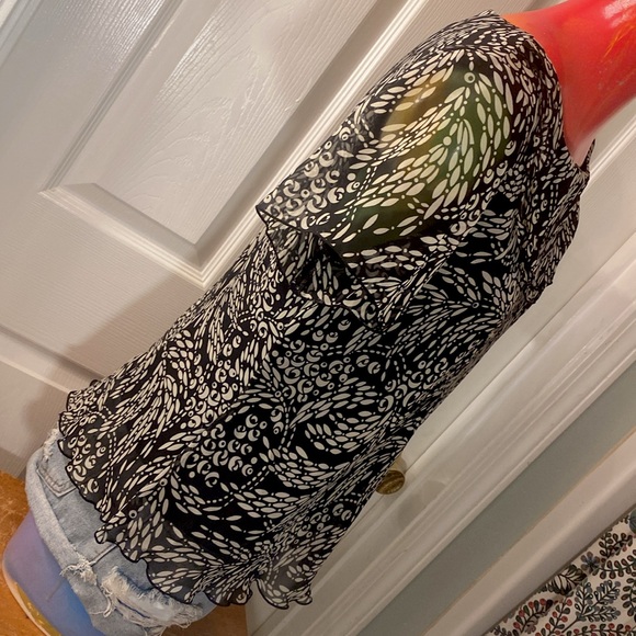 VINTAGE R&K ORIGINALS PETITE Black and white Top - Picture 10 of 13